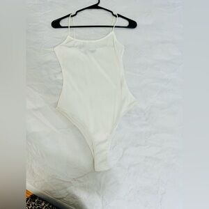 Ivory white spaghetti strap bodysuit